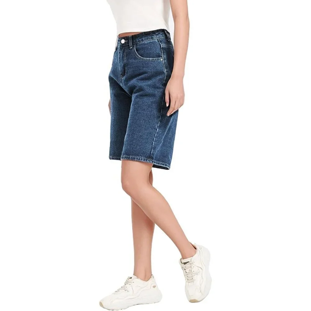 Women's Denim Shorts Mid Waist Relaxed Fit Summer Casual Trendy